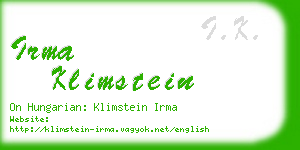 irma klimstein business card